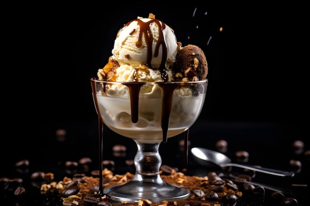 Helado de avellana pralinado expreso Affogato