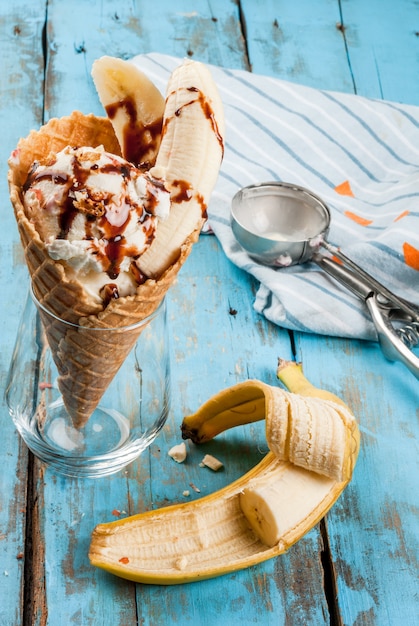 Helado de banana split