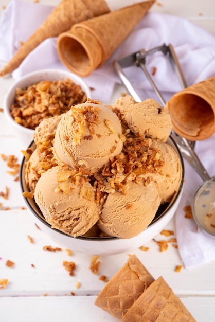 Helado de cebolla caramelizado