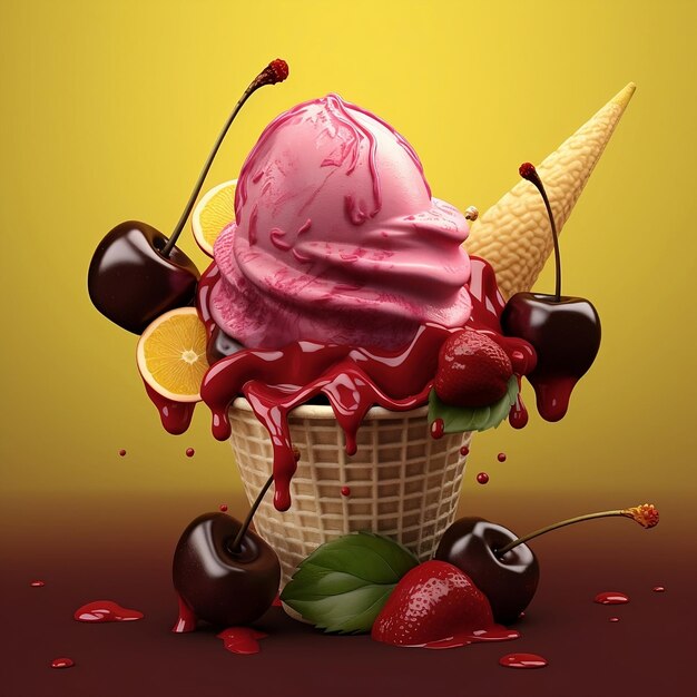 helado de cereza