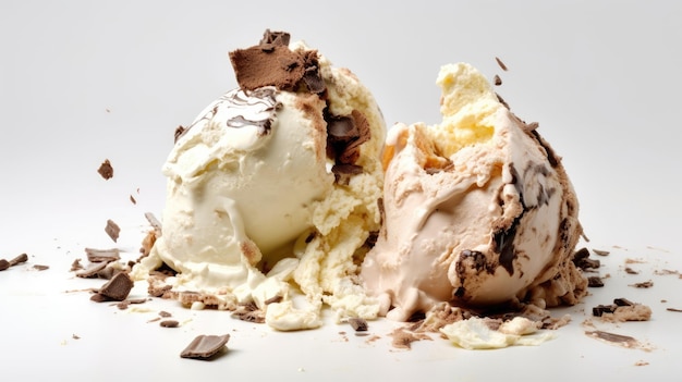 El helado choca contra el fondo blanco Hecho por AIInteligencia artificial