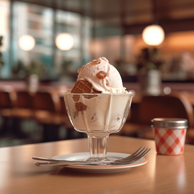 Foto un helado de chocolate con agua en la boca