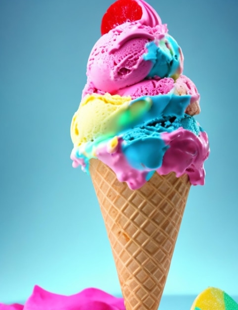 Foto helado de colores