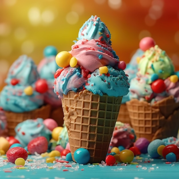 helado de colores