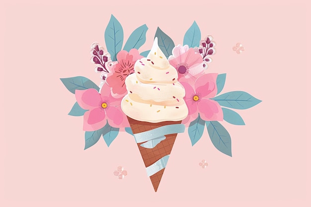 helado en un cono de gofre