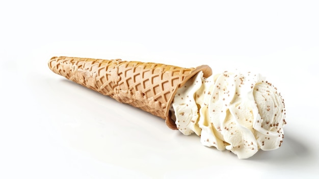 Foto helado en cono de waffle