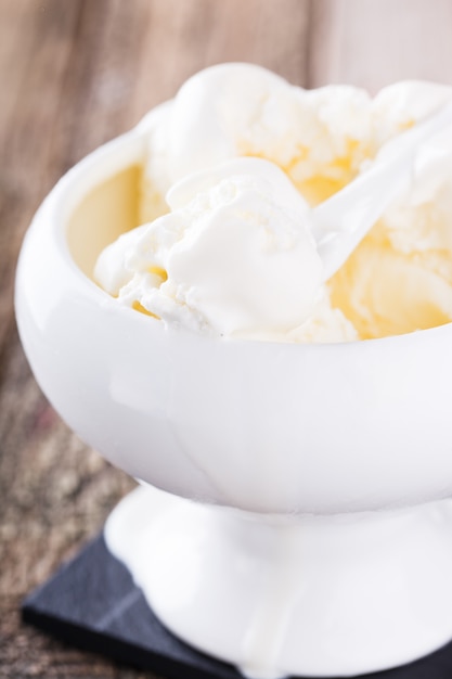 Helado, crema blanca