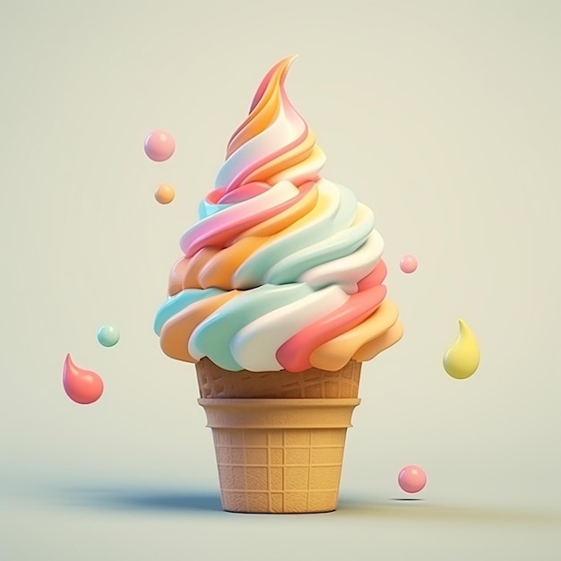 Helado de dibujos animados 3D