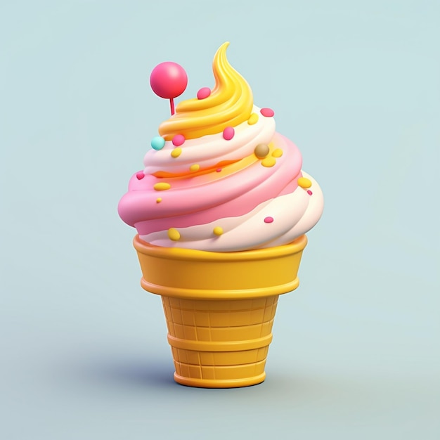 Helado de dibujos animados 3D