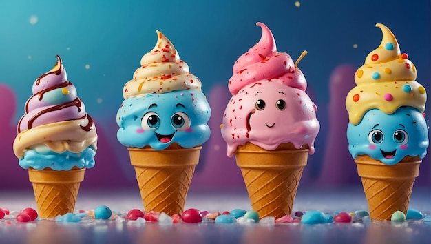 helado de dibujos animados