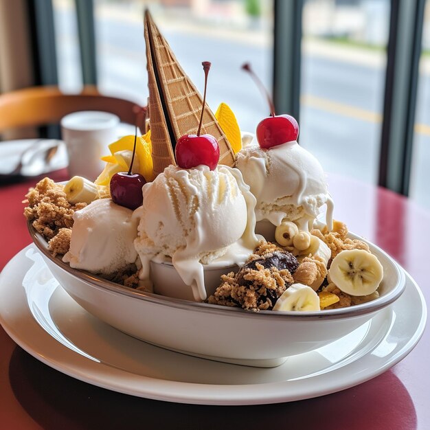 Foto el helado es delicioso.