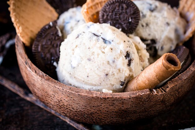 Foto helado de estracciatella