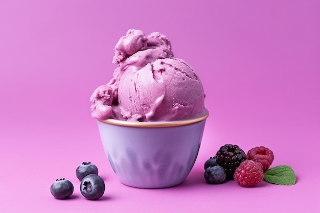 helado en el fondo de colorGenerative Ai