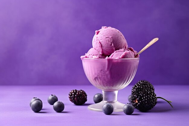 Foto helado en el fondo de colorgenerative ai