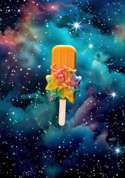 Foto helado en un fondo espacial