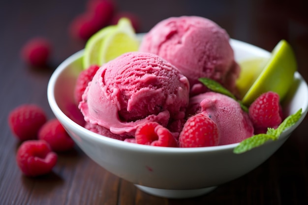 helado de frambuesa un dulce y refrescante postre perfecto para combatir el calor del verano