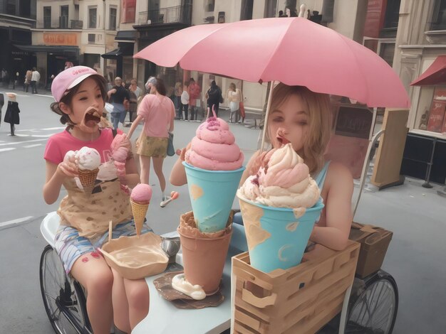 Foto helado hermosa imagen de primer plano generada por ai