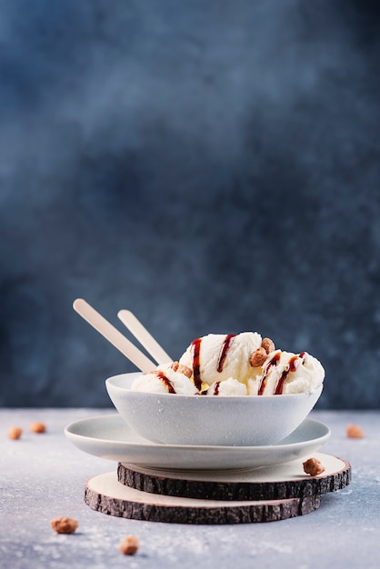 Helado con maní dulce