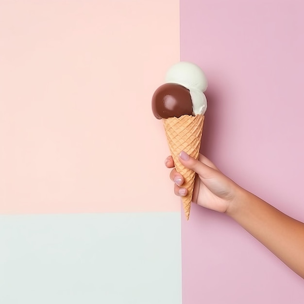 Helado en mano Ilustración AI GenerativexD