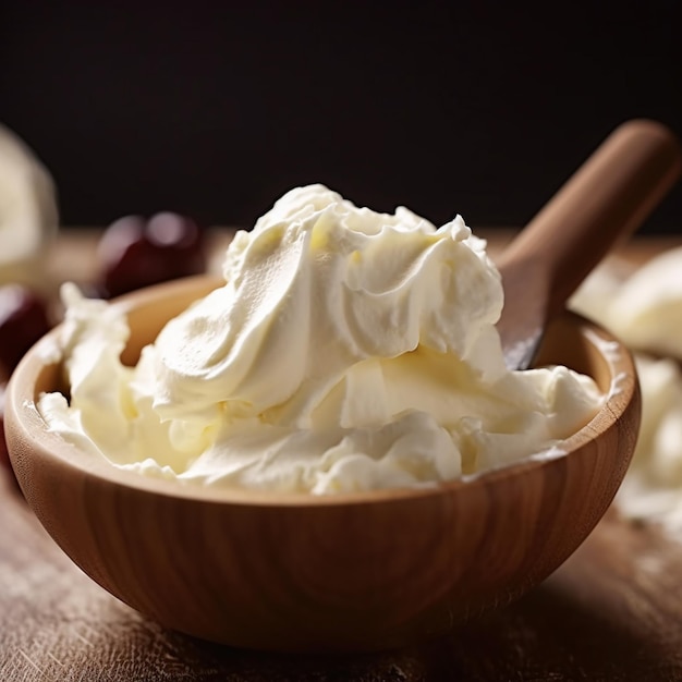 helado de mantequilla en el tazón