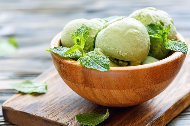 Helado de menta casero