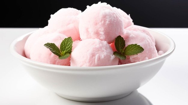 Helado de mochi en un recipiente aislado en blanco