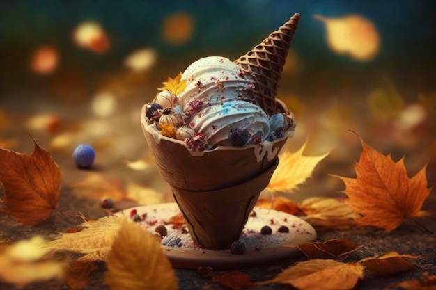 Helado en otoño