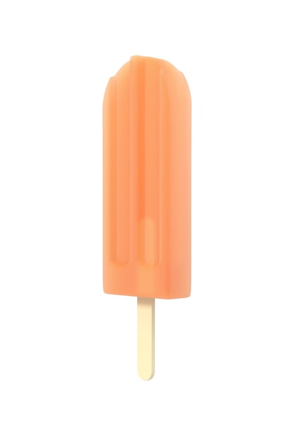 Helado de paleta de fresa en una ilustración 3D de palo