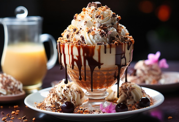 Helado con pepitas de chocolate y café