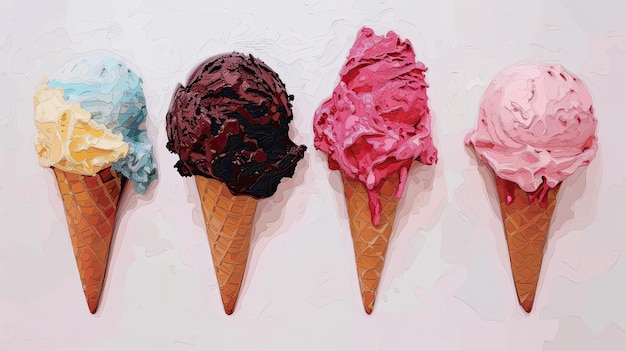 helado de píxeles estilo helado frío taza de verano helado niños refrigerador crema popsicle dulces cono leche postre generado por IA