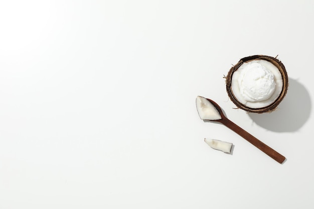 Helado de postre de verano helado con coco.