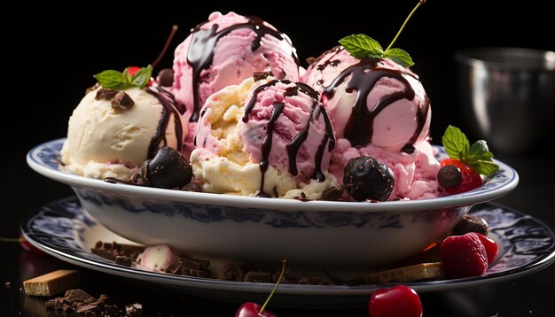 Foto el helado con sabor a regaliz es delicioso.