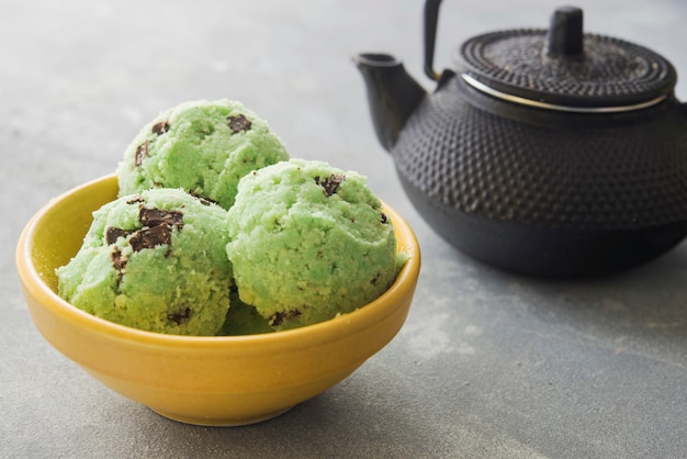 Helado de té matcha