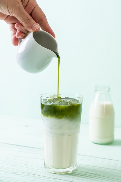 helado de té verde matcha latte