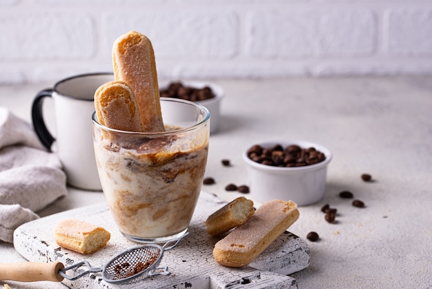 Helado de tiramisú. Postre italiano