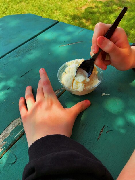 Foto helado de vainilla