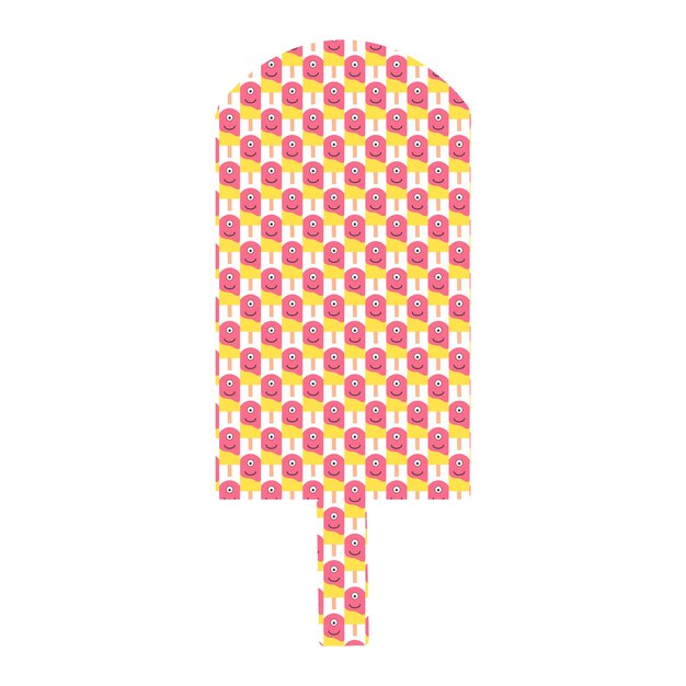 Helado en vector de helado de estilo de dibujos animados brillante en colores agradables aislado sobre fondo blanco