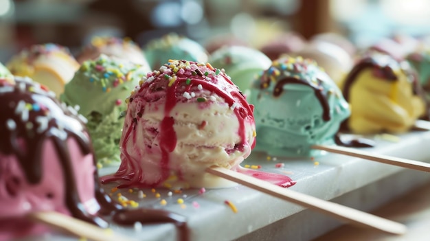 Helado vegetariano de frutas en un palo