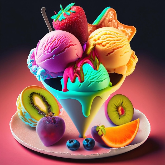 Helados de colores