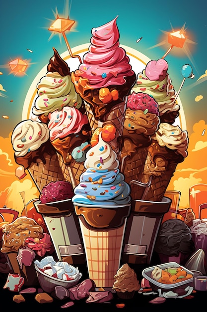 Los helados son una característica popular de la serie.