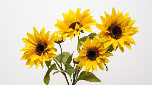 Helianthusblüte auf weißem Hintergrund