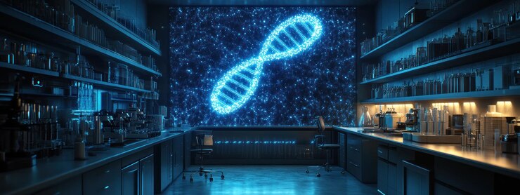 Hélice de ADN en el laboratorio