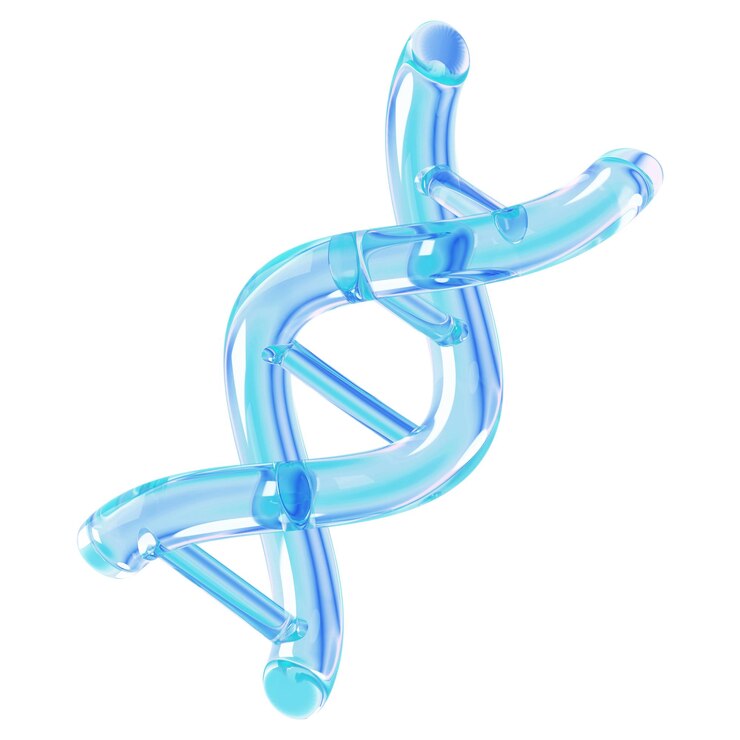 Foto hélice de dna png ícone azul 3d fundo transparente