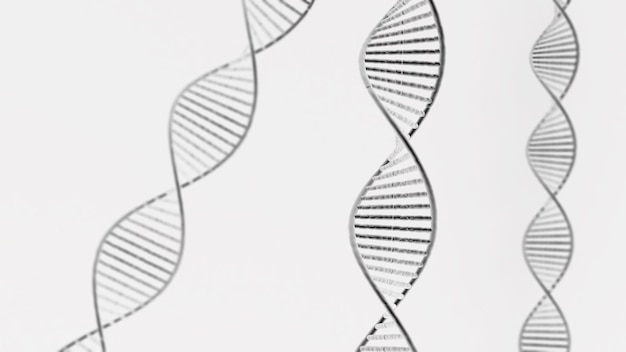 Hélice hereditária imagem de pano de fundo conceitual de renderização de estrutura 3d de DNA