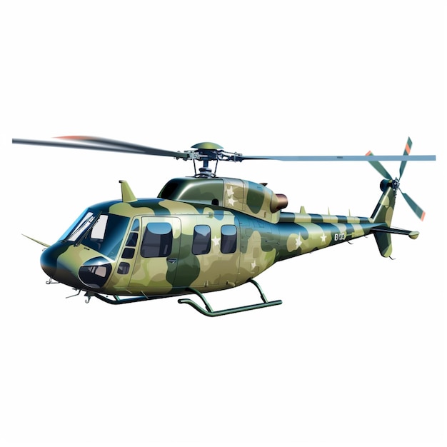 Helicóptero Arafed con pintura de camuflaje volando en el aire generativo ai