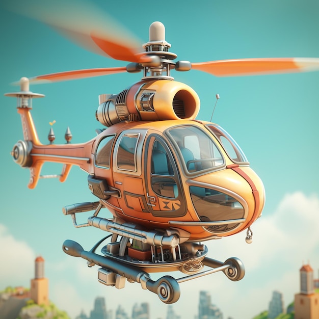 Helicóptero de cartunista 3D