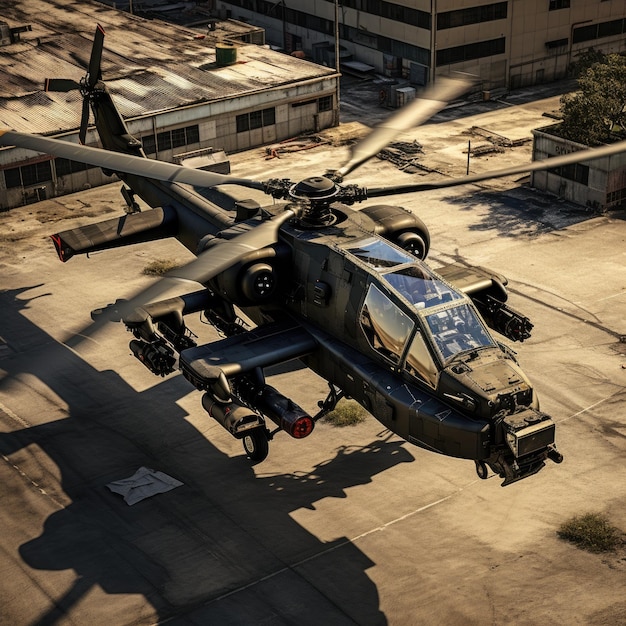 Helicóptero militar en acción
