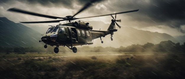 Helicóptero militar IA generativa