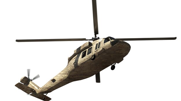 Helicóptero militar renderizar ilustração 3d