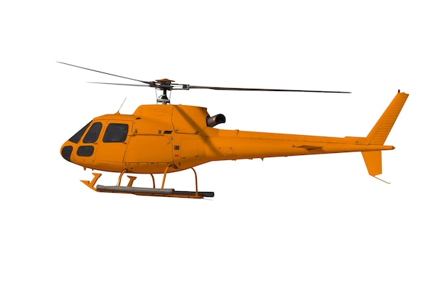 Helicóptero naranja aislado en blanco